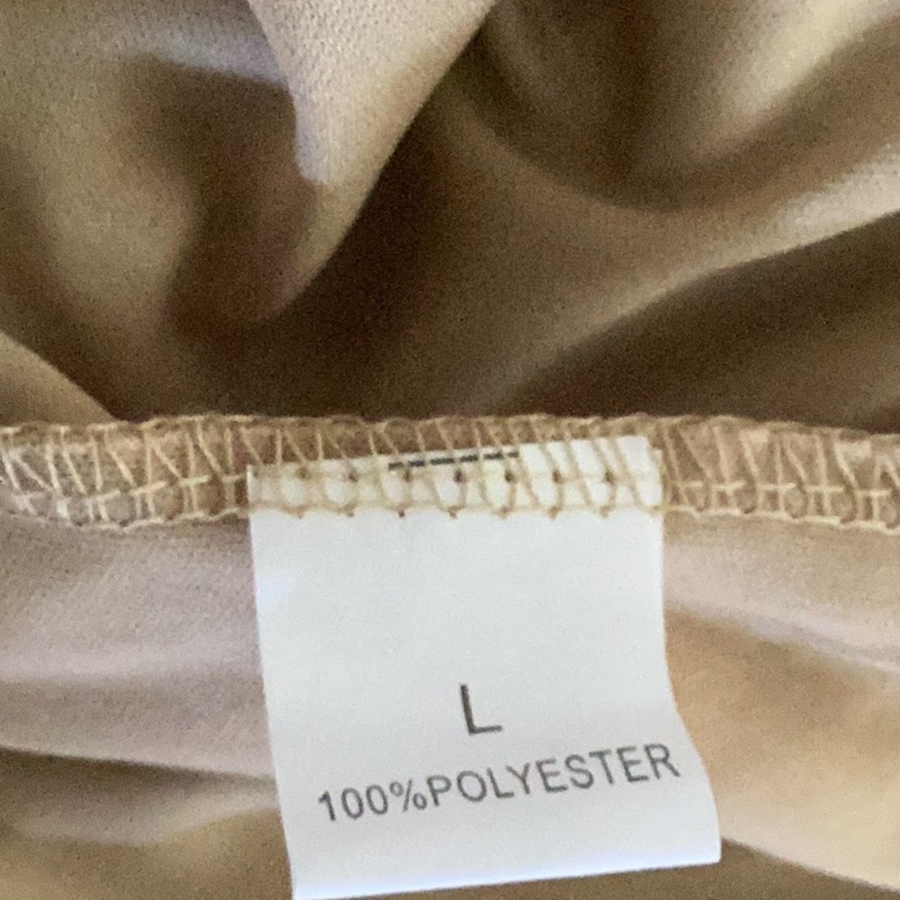 NEW taupe gathered skirt with black flocked polka dots.  Elastisized waist. - Picture 2 of 6